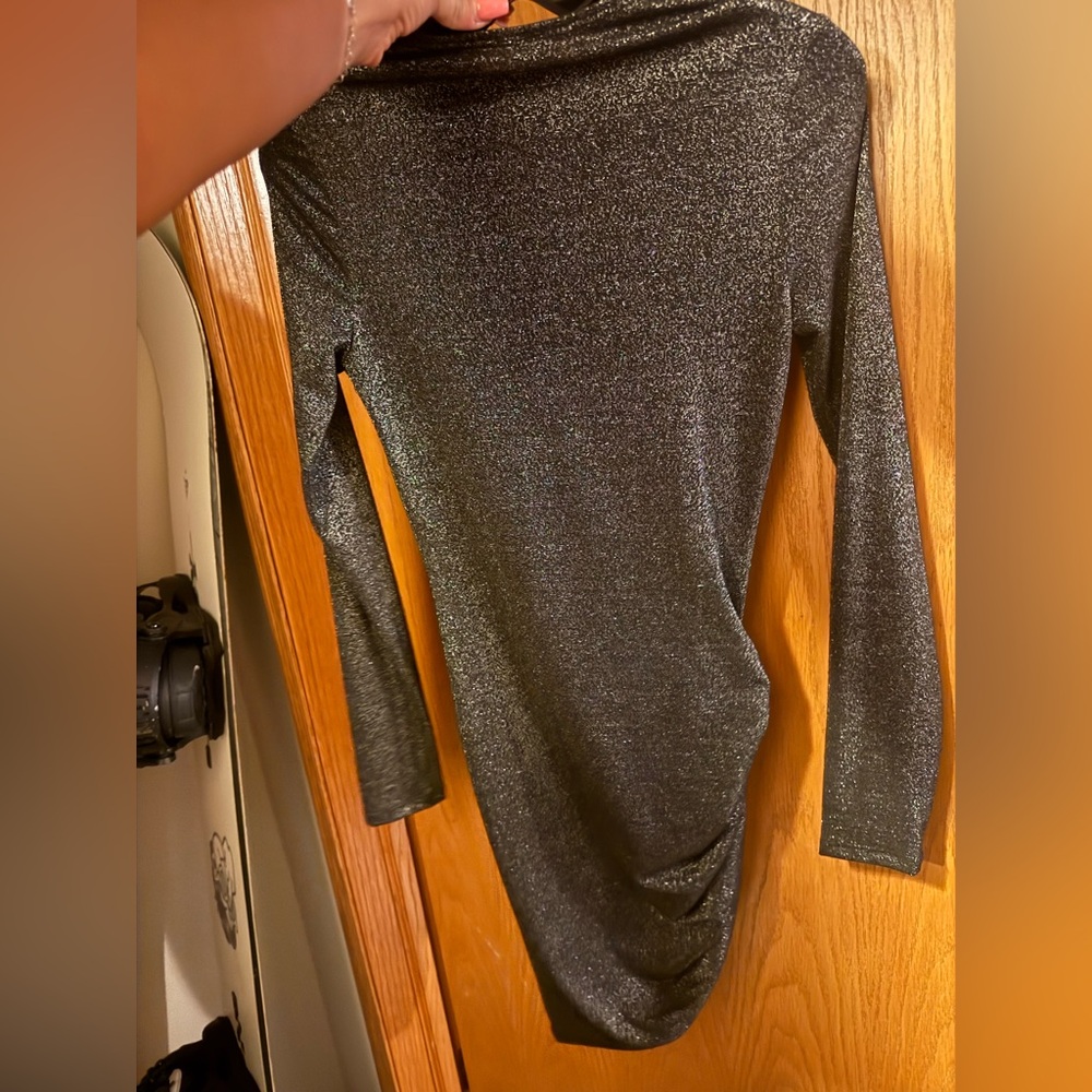 Windsor Shimmering Black Long Sleeve Dress - Picture 5 of 5